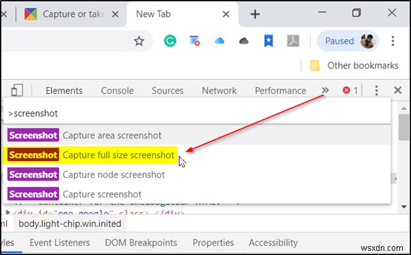 How to take full webpage screenshot in Chrome & Firefox