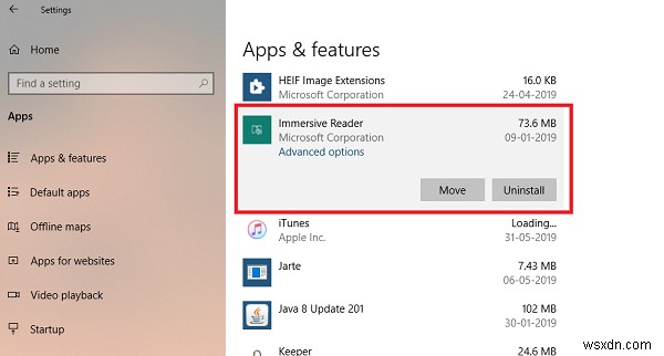 How to uninstall Immersive Reader in Windows 10