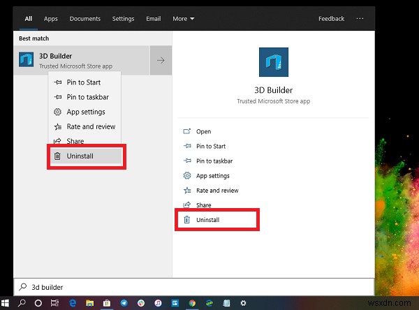 How to uninstall 3D Builder App in Windows 10