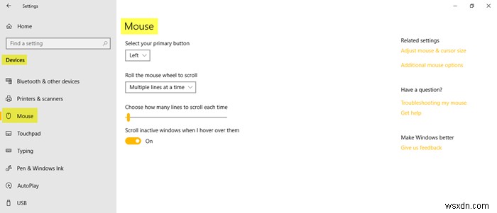 Windows 10 Devices Settings: Change Printers, Bluetooth, Mouse, etc, settings