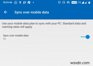 Make Your Phone app Sync over mobile data in Windows 11/10
