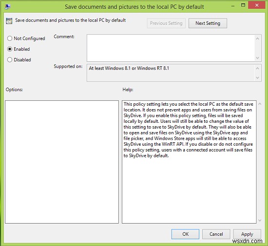 Make Windows 10 save Documents locally, instead of OneDrive