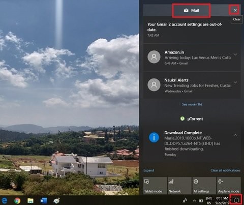 How to delete old notifications in Action Center on Windows 10