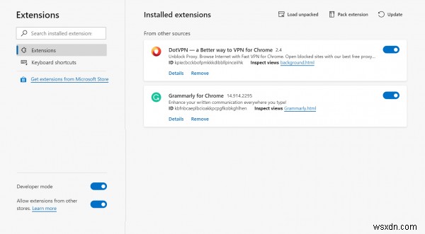 How to manage, add, remove Extensions in new Microsoft Edge browser