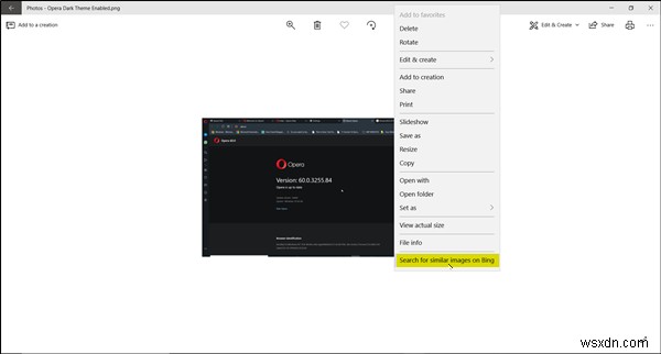 How to use Web Image Search feature of Photos app in Windows 10