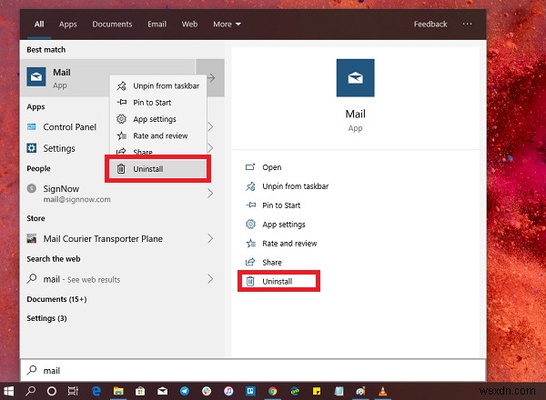 How to uninstall Mail App in Windows 10
