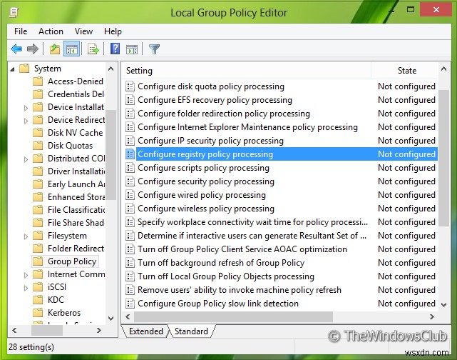 How to disable Background Processing of Registry Policy in Windows 10