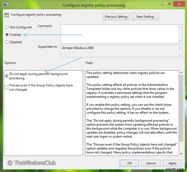 How to disable Background Processing of Registry Policy in Windows 10