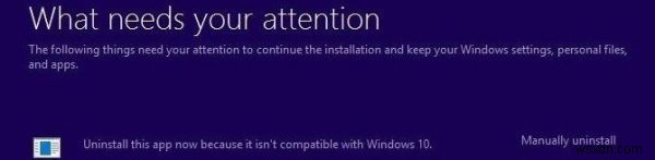 Windows Update error 0xC1900209: Incompatible software is blocking the upgrade process