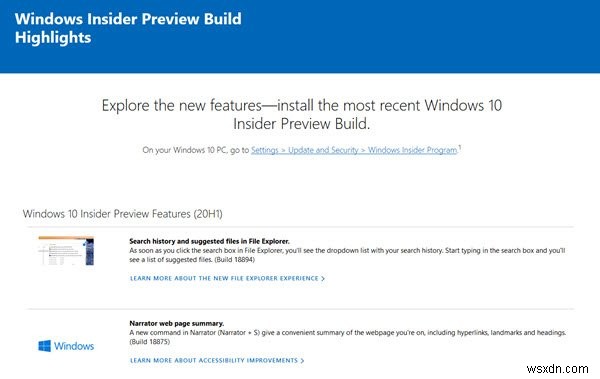 Where to look for the latest Windows 10 Insider Preview Build Features?