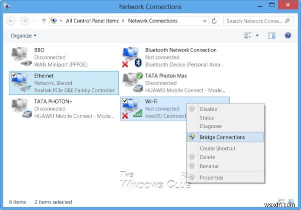 How to create a Network Bridge in Windows 10