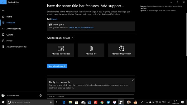 How to send feedback or complain about Windows 10 to Microsoft
