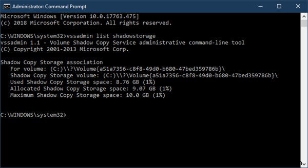 System Volume Information folder in Windows 10
