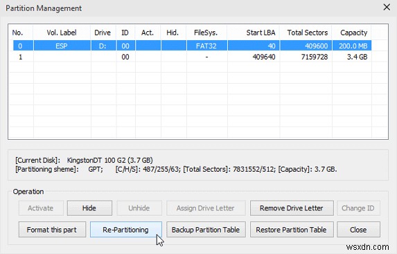 Create multiple partitions on a USB drive in Windows 10 using MakeWinPEMedia