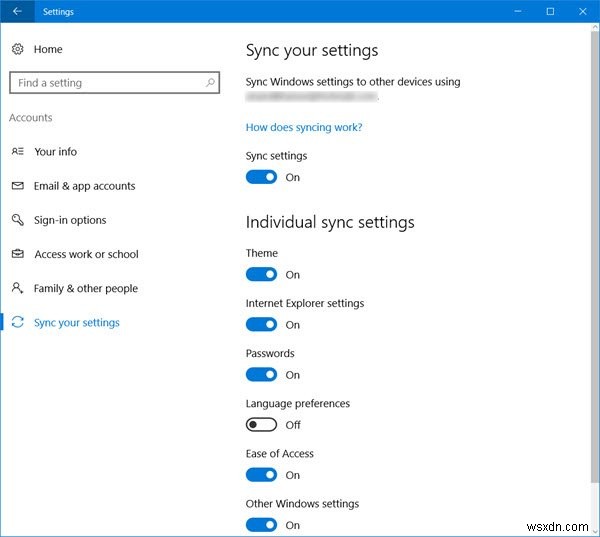 How to Sync Settings across devices in Windows 10