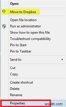 Remove Move to Dropbox entry from Context Menu in Windows