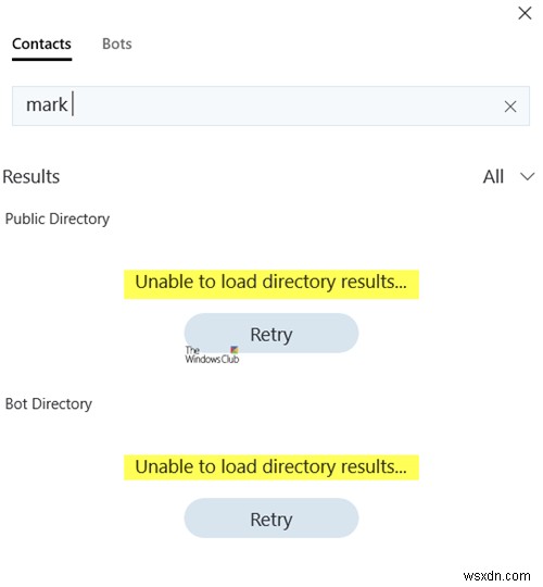 Unable to load directory results says Skype on Windows 10