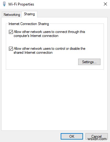 An error occurred while Internet Connection Sharing was being enabled