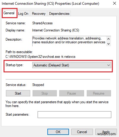 An error occurred while Internet Connection Sharing was being enabled
