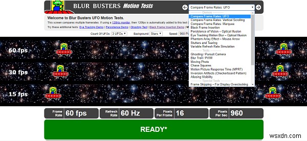 Test Computer Monitor for Gaming & Motion Handling