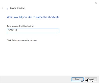 How to create a Desktop Shortcut in Windows 10