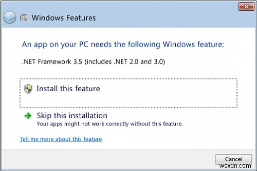 How to enable or install .NET Framework 3.5 on Windows 10