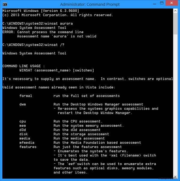 Windows System Assessment Tool (WINSAT): Built-in performance benchmarking tool