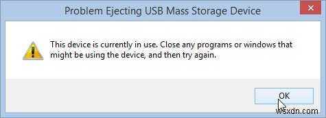 Problem ejecting USB Mass Storage Device, This device is currently in use