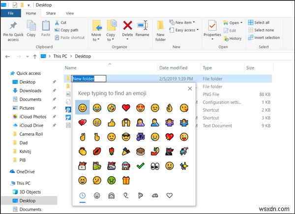 How to add Emojis to File and Folder names in Windows 10