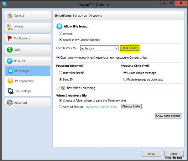 How to Manage, Delete, Disable Skype History