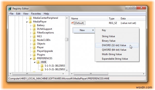 Share Windows Media Player content from a folder on a network share