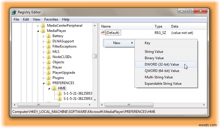 Share Windows Media Player content from a folder on a network share