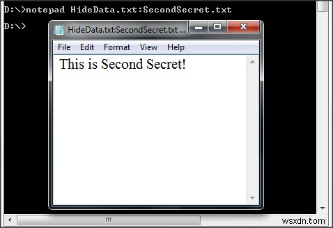 Hide data in a secret Notepad text file compartment of Windows 10