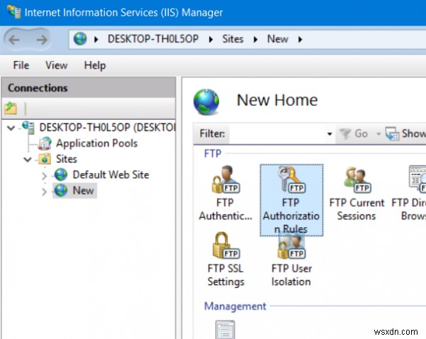 How to add specific users to access an FTP Server on Windows 10