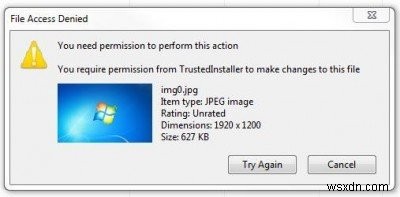 You don’t currently have permission to access this folder or file