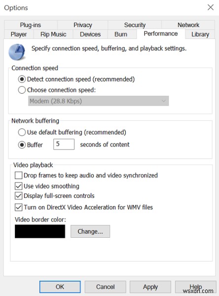 Increase Video Streaming speed on Windows Media Player in Windows 10