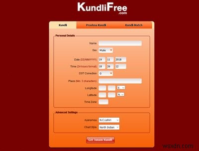 Free Kundli making software & online tools for Windows PC