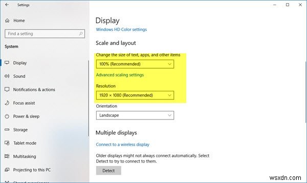 Black border or bar on Monitor in Windows 10 or Surface device