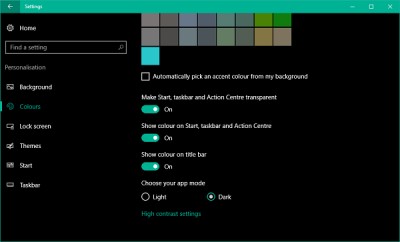 How to change Taskbar color without changing Start Screen color