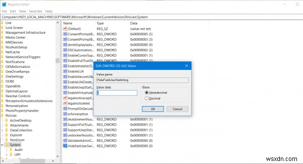 How to enable or disable Fast User Switching in Windows 10