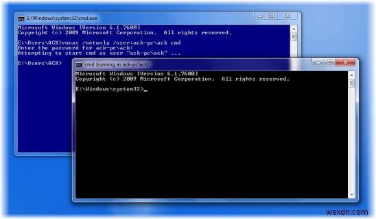 How to open an elevated command prompt using a CMD