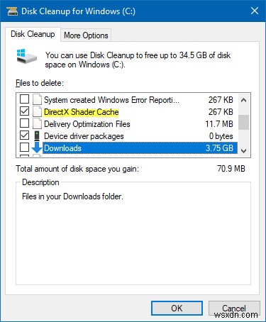 Disk Cleanup Tool & Storage Sense now offer to clear Downloads folder