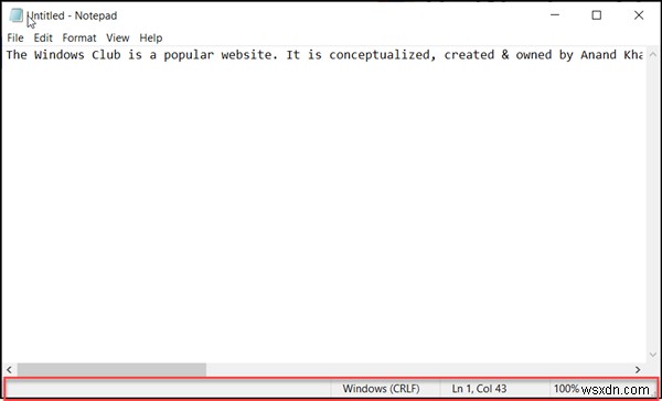 New features in Notepad in Windows 10