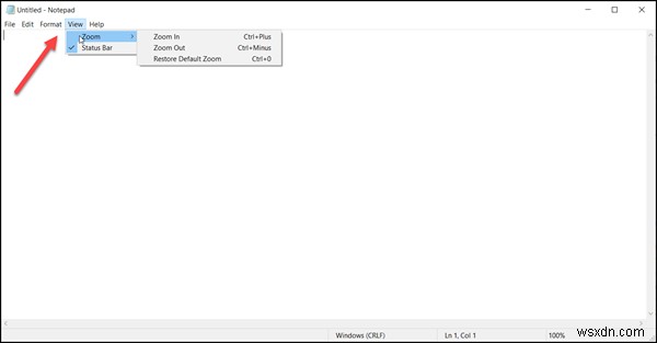 New features in Notepad in Windows 10