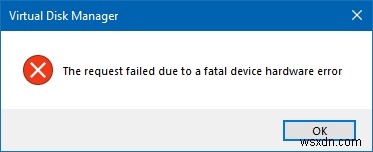 Fix The request failed due to a fatal device hardware error