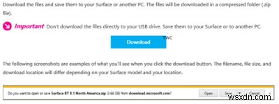 Download Recovery Image for Surface devices