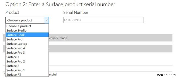 Download Recovery Image for Surface devices