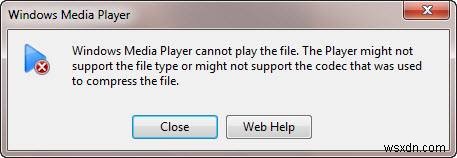 Windows Media Player cannot play the file on Windows 10