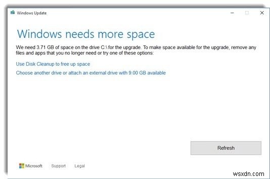 How to upgrade Devices with less free disk space to Windows 10