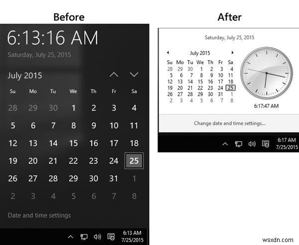 How to enable old Windows 7 Clock, Calendar in Windows 10 Taskbar